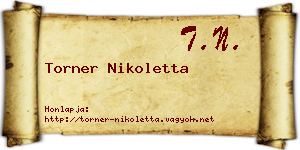 Torner Nikoletta névjegykártya